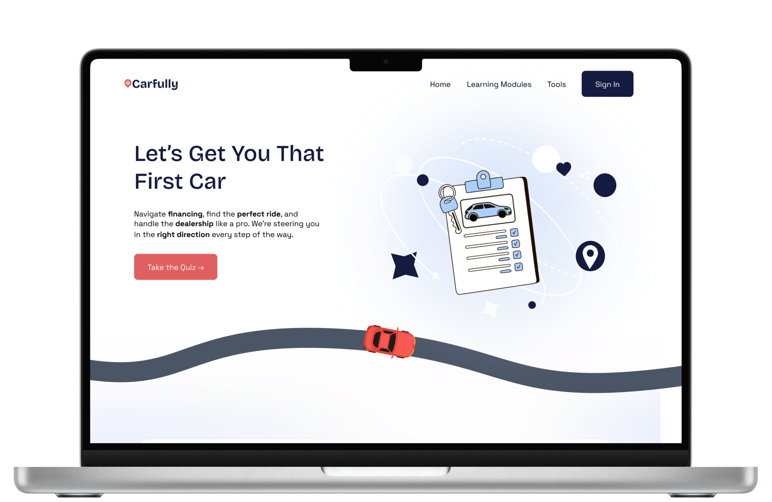 Carfully auto-financing tool interface