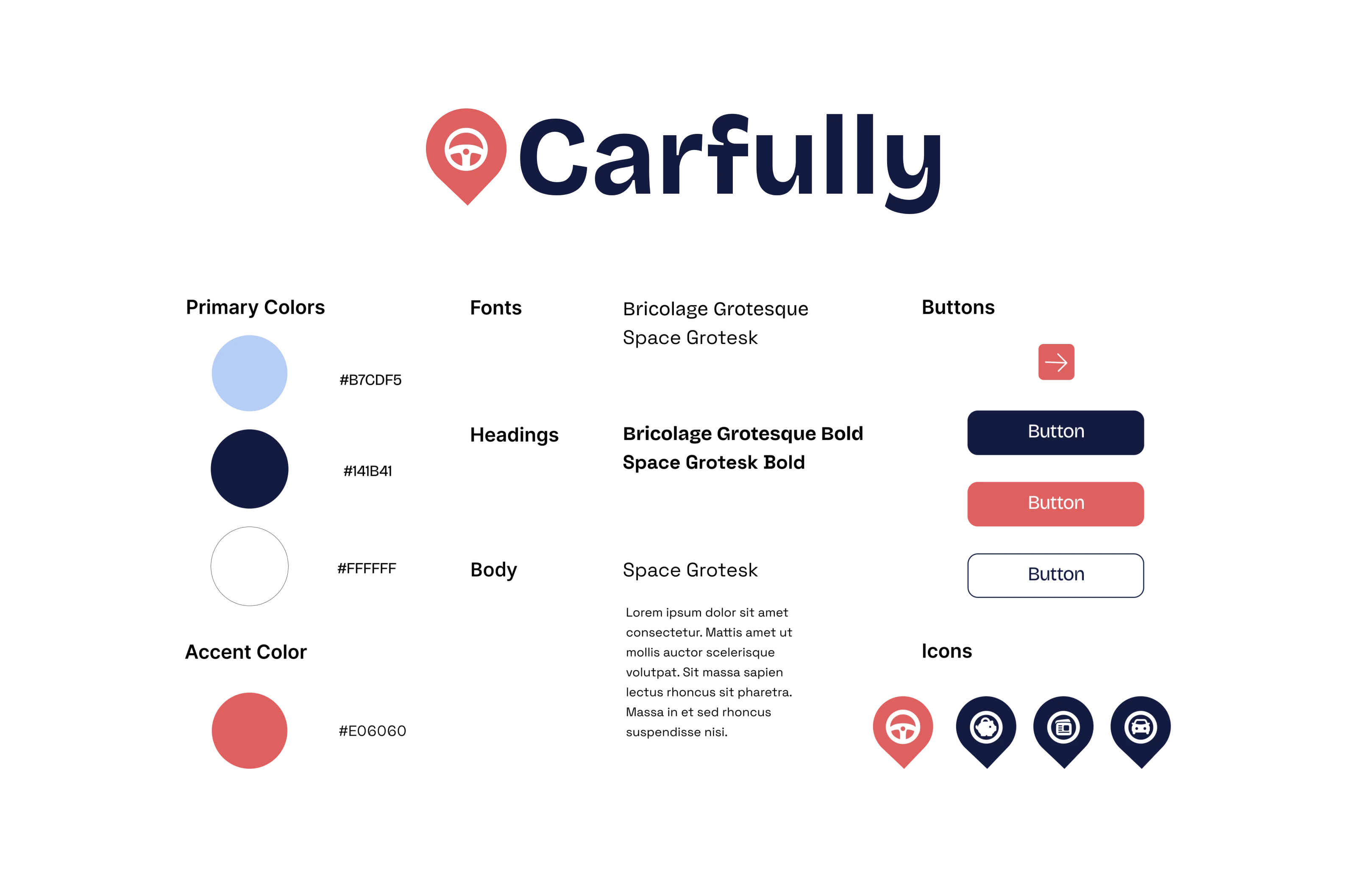 Carfully brand identity and color scheme