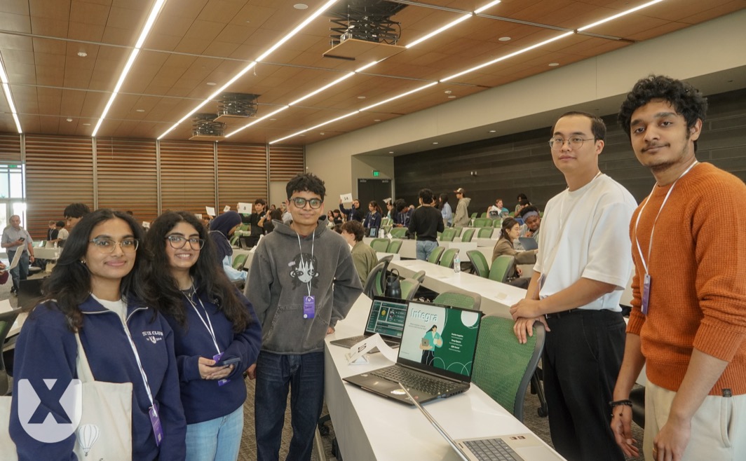 The team presenting at the CBRE design challenge